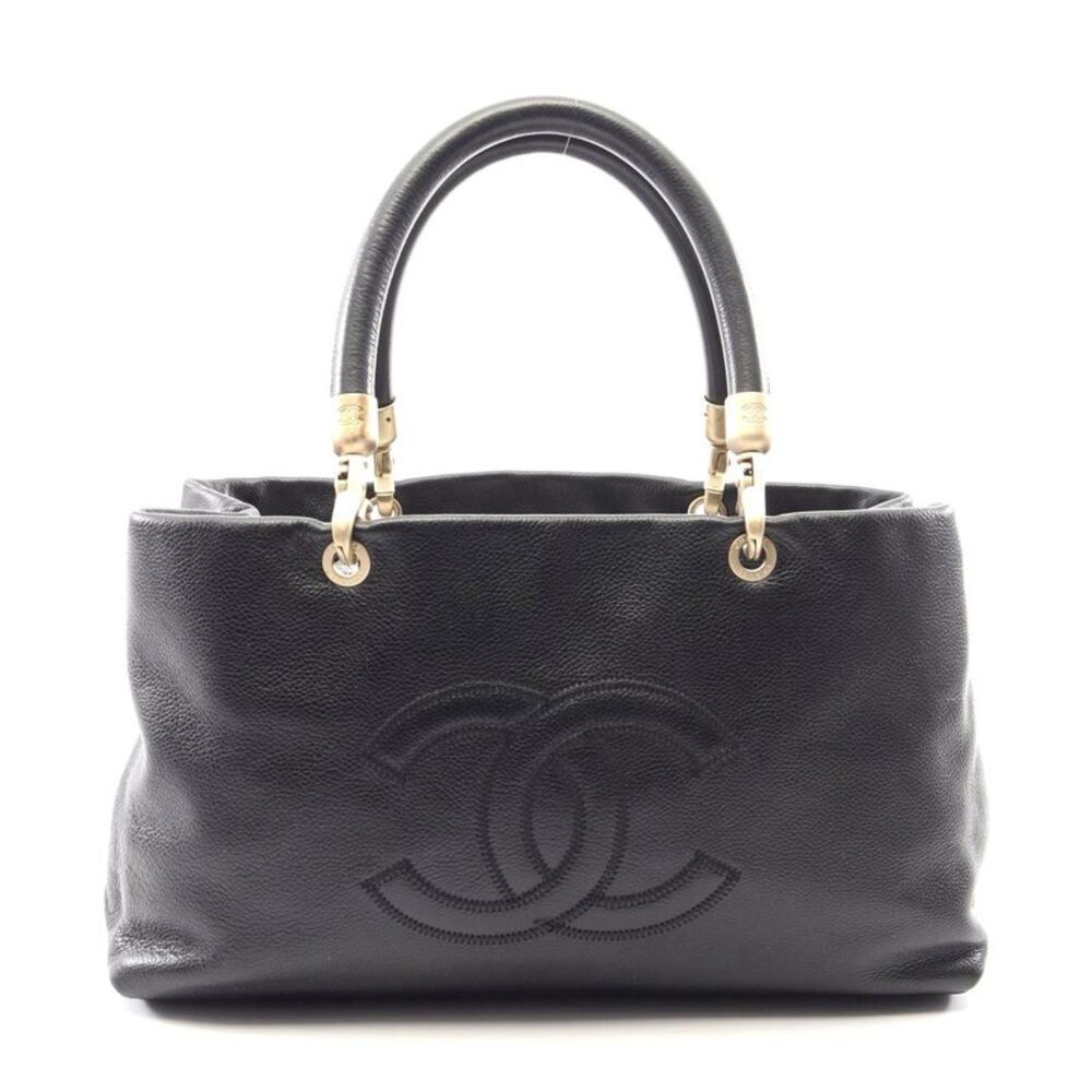 Chanel Caviar Skin Coco Mark Handbag Black